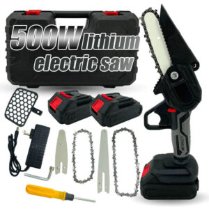 Mini sega elettrica a batteria Motosega Motoseghe Potatura 2 Batterie 2 Lame