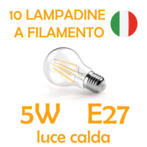 lampadine filamento attacco E27 5w lampada goccia bulbo filamento globo sfera led