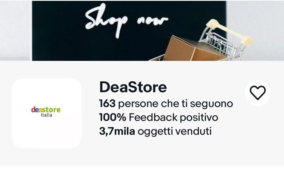 dea store italia ebay affidabilità top vendere negozio feedback positivo