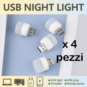 Mini luce USB per decorazione casa luce notturna bambini per pc laptop 1w 4 pezzi