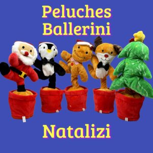 Peluche Natale parlante ballerino giocattolo casa bimbi danzante canta balla