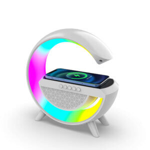 Lampada LED RGB con Ricarica Wireless Bluetooth Speaker Ricaricabile Radio FM SD