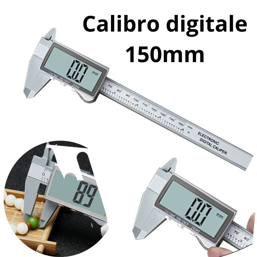 Calibro Digitale 150 Mm 15 Cm Metrico Professionale Con Display A Batterie
