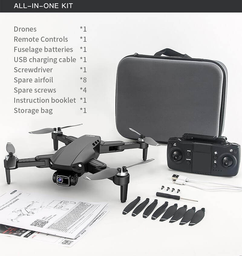 Drone professionale GPS quadricottero due telecamere 4k con valigetta